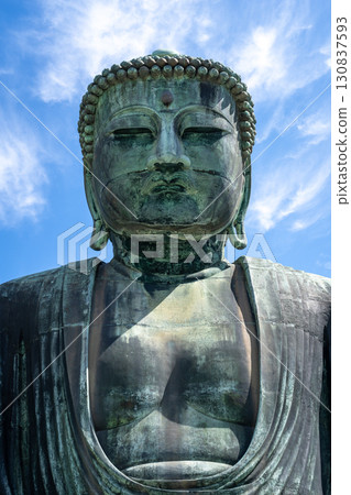 Great Buddha statue close-up view at Kotoku-in temple in Kamakura, Japan Great Buddha statue close-up view at Kotoku-in temple in Kamakura, Japan 130837593