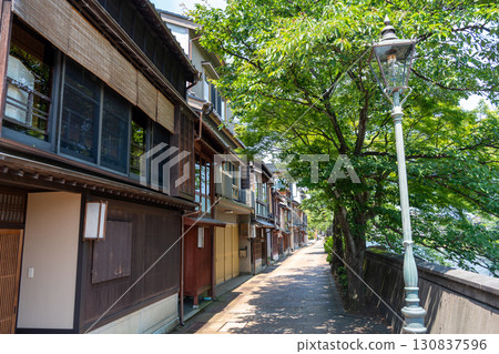 Old Kazue-machi district and Asano River in Kanazawa, Japan Old Kazue-machi district and Asano River in Kanazawa, Japan 130837596
