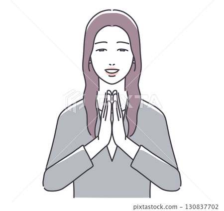 微笑的女人拍手 微笑的女人拍手 130837702