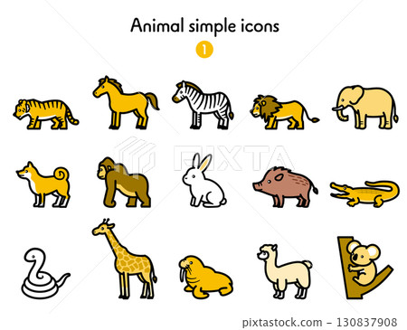 簡單圖示集合動物全身 1 130837908