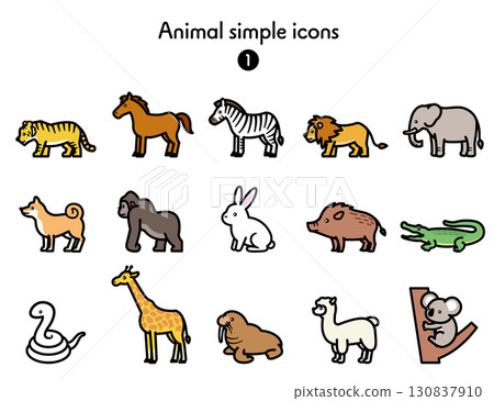 簡單圖示集合動物全身 1 130837910