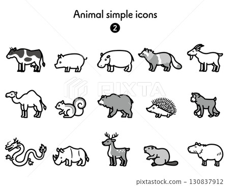 Simple Icon Collection Animals 2 130837912