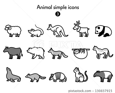 簡單圖示集合動物 3 130837915