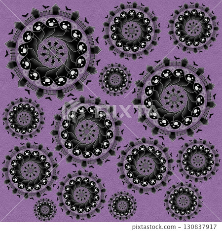 Ghost Mandala Pattern Illustration Ghost Mandala Pattern Illustration 130837917