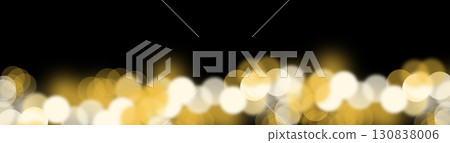 Light garland with glowing yellow string in horizontal layout. Decorative border for Christmas, Light garland with glowing yellow string in horizontal layout. Decorative border for Christmas, 130838006