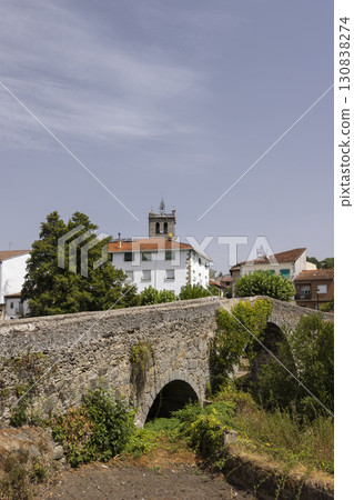 Ancient Stone Bridge Leading to Church in Arenas de San Pedro, Spain Ancient Stone Bridge Leading to Church in Arenas de San Pedro, Spain 130838274