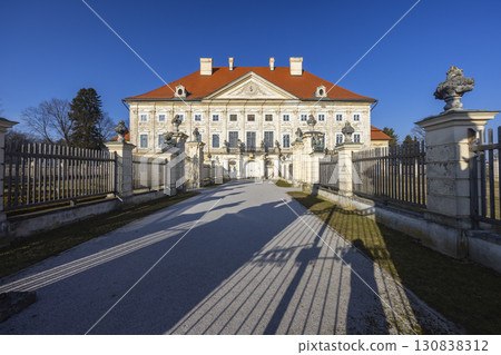 Dornava Manor illuminating under the winter sun in Slovenia 130838312