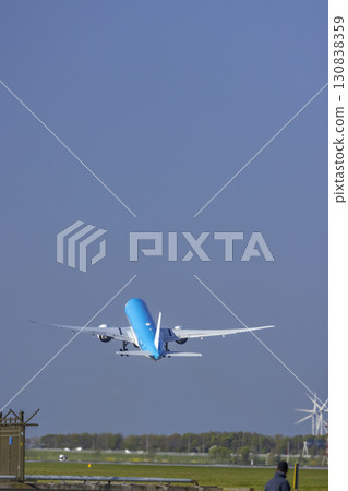 Boeing 787 taking off from Amsterdam Airport Schiphol in Netherlands Boeing 787 taking off from Amsterdam Airport Schiphol in Netherlands 130838359