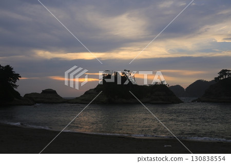 西伊豆町堂島的日落美景 130838554