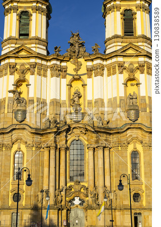 Basilica of the Assumption of the Blessed Virgin Mary standing tall in Kamienna Gora, Poland Basilica of the Assumption of the Blessed Virgin Mary standing tall in Kamienna Gora, Poland 130838589