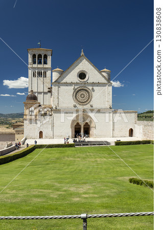 Papal Basilica of Saint Francis of Assisi standing tall in Umbria, Italy Papal Basilica of Saint Francis of Assisi standing tall in Umbria, Italy 130838608