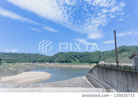 Drought-stricken Futatsuishi Dam Drought-stricken Futatsuishi Dam 130838733