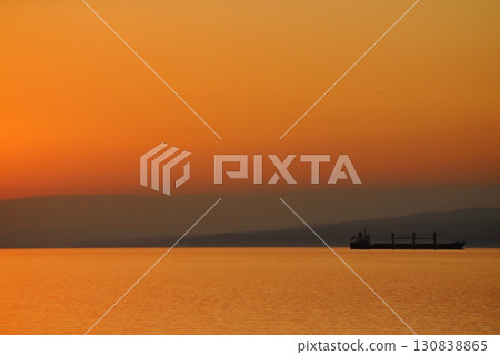 Arao City Ariake Sea Coast New Year's Day Dusk 130838865