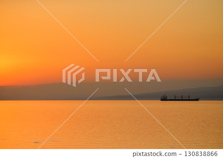 Arao City Ariake Sea Coast New Year's Day Dusk 130838866