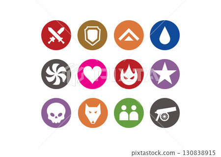 Colorful game design icon set collection. Colorful game design icon set collection. 130838915