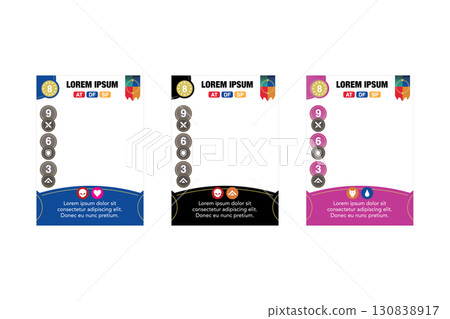 Game card frame template set collection 130838917