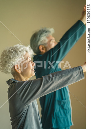 Elderly people who have just woken up Elderly people who have just woken up 130839588