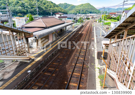 JR津山線福渡站～改建前的車站大樓初秋景色 岡山縣岡山市北區5丁目 130839900