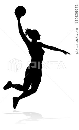 Silhouette Woman Female Sports Basketball Player 130839971