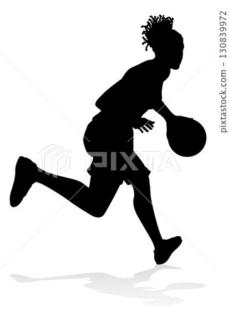 Silhouette Woman Female Sports Basketball Player 130839972