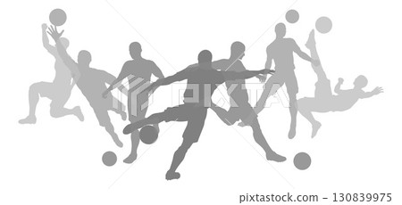 Soccer Football Players Silhouettes 130839975