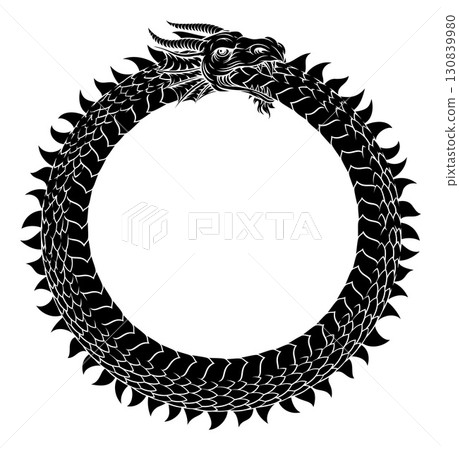 Ouroboros Circle Dragon Eating Circular Tail Ouroboros Circle Dragon Eating Circular Tail 130839980