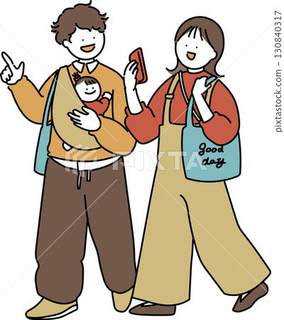 親子出門_秋色_自然 130840317