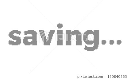 Saving 8-bit text. Save pixel art 16 bit for video game. Vector illustration. 130840363