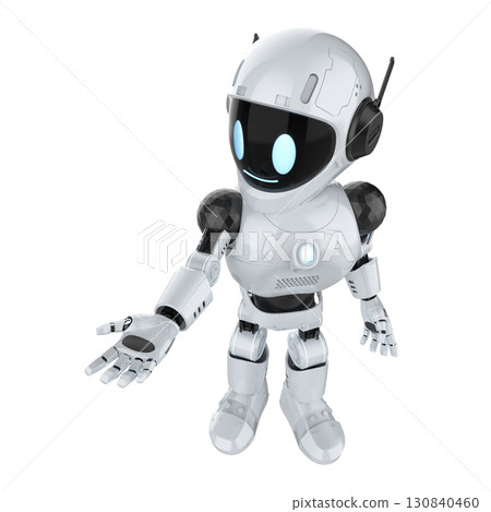 Robotic personal assistant hand palm open on white background 130840460