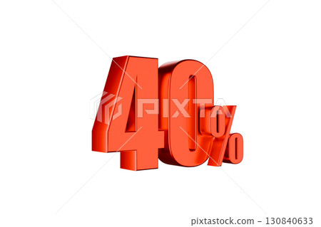 Red 3D render with 40 procent opacity 130840633