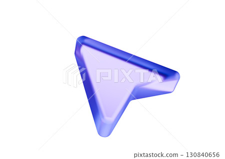 Blue triangular object on white background 130840656