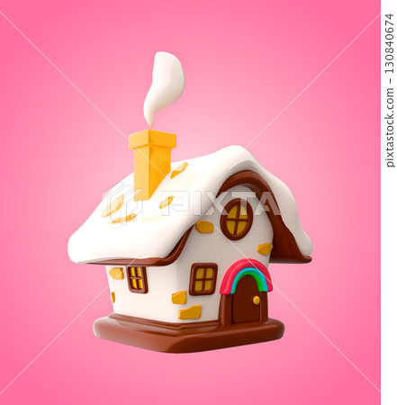 Small house with rainbow-colored roof Small house with rainbow-colored roof 130840674