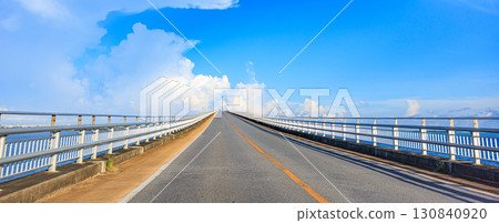 Driving across Irabu Bridge in Miyakojima (September) 130840920