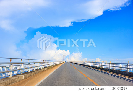 Driving across Irabu Bridge in Miyakojima (September) 130840921