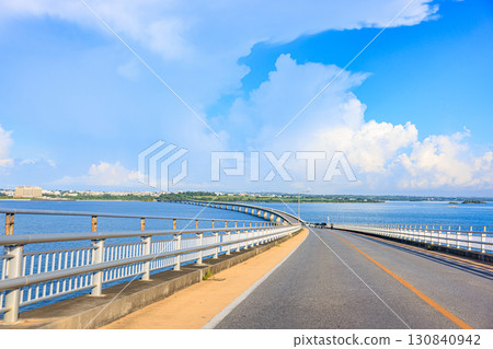 Driving across Irabu Bridge in Miyakojima (September) 130840942