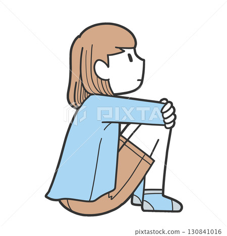 Triangle sitting girl 130841016