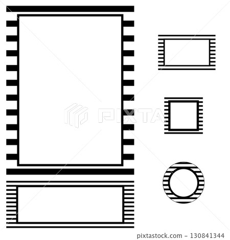 Frame or straight line border. Rectangular simple line frame. Circle frames. square borders in art style. 130841344