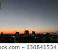 A fantastic landscape photo of a beautiful sunset in Phnom Penh, Cambodia, overlapping with the silhouette of an airplane 130841534