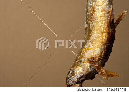 Image of charcoal-grilled salted sweetfish bought at a food stall 130841656