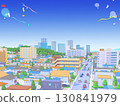 住宅區柔和的色彩城市街景背景流行 130841979