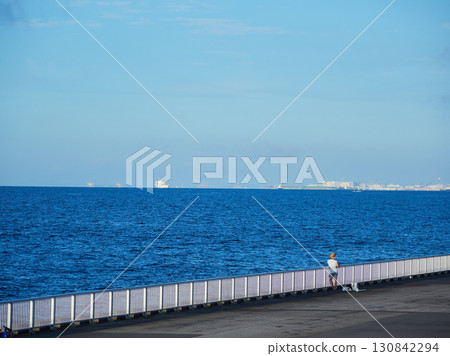 夏季,人們在新浦安公園河岸釣魚 夏季,人們在新浦安公園河岸釣魚 130842294