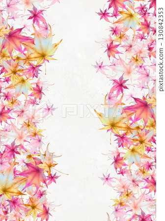 A maple frame with soft watercolor colors 130842353