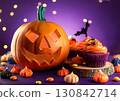萬聖節南瓜和糖果 130842714