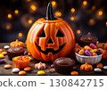萬聖節南瓜和糖果 130842715