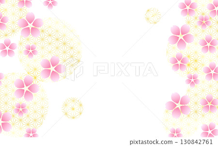 櫻花圖案日式背景/壁紙素材 130842761