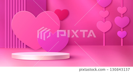 Heart podium 3d scene 130843137