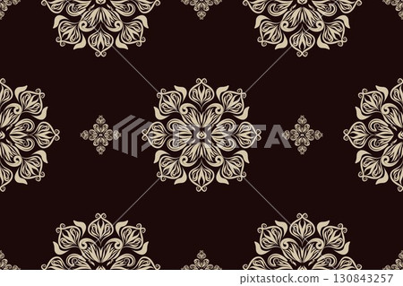 Motifs African boho paisley Floral Ikat pattern embroidery damask. Ethnic ikat floral Ethnic Indian Pattern Ikat pattern Ethnic Pattern.Damask indian floral Aztec embroidery border seamless patterns. 130843257