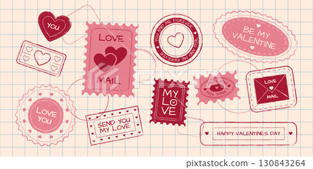 Valentine love stamp collection Valentine love stamp collection 130843264