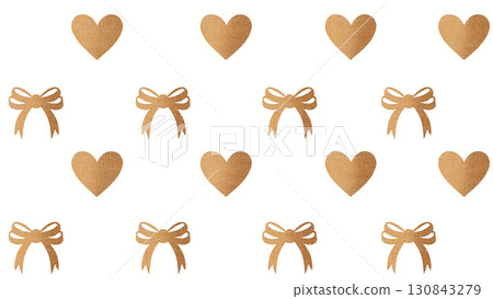 無縫圖案，粉紅色和紅色絲帶與心形圖案排列成粗糙的紋理。可愛與變化的象徵結合。 130843279