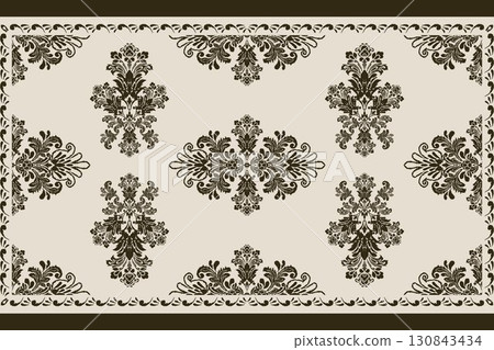 Vintage Arabic pattern.Persian colored carpet.Ikat ethnic style moroccan rug and carpet.Rich ornament for fabric design,handmade,interior decoration,rug,tapis,yoga mat,textiles.Multicolored background Vintage Arabic pattern.Persian colored carpet.Ikat ethnic style moroccan rug and carpet.Rich ornament for fabric design,handmade,interior decoration,rug,tapis,yoga mat,textiles.Multicolored background 130843434
